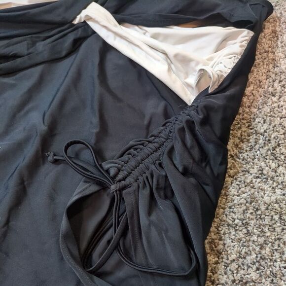 Lane Bryant Tankini Swim Top and Skirt Black White size 40 DD Women's - Picture 7 of 11